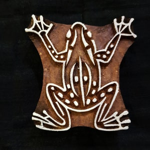 Frog animal Design Indian block printing stamp/tjap/wooden block for printing/ paper and fabric printing stamp