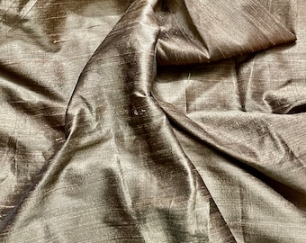 One yard of 100% pure dupioni silk in dark antique gold/raw silk fabric/silk fabric by the yard
