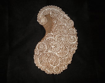 Carimbo de cerâmica com motivo Paisley/carimbos de impressão em bloco indiano esculpidos à mão/tjaps/bloco de madeira para impressão/carimbo de impressão em papel e tecido