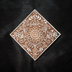 Square motif Indian block printing stamps/wooden block for printing/ paper and fabric printing stamp
