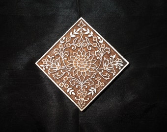 Square motif Indian block printing stamps/wooden block for printing/ paper and fabric printing stamp