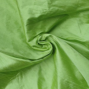 Pastel Green Dupioni Silk Fabric by the Yard Pure Luxury Raw Silk for DIY Sewing, Wedding Gowns, Bridesmaid Dresses, Curtains, Upholstery