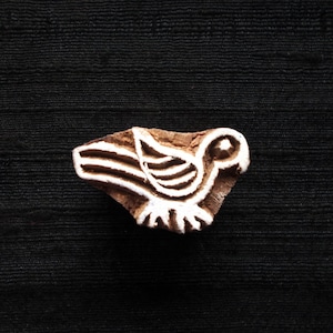 Miniatur Vogel handgeschnitzter indischer Blockdruck Stempel/ Tjap/ Textilkeramik Stempel/ Holzblock für den Druck / Papier- und Stoffdruck Stempel
