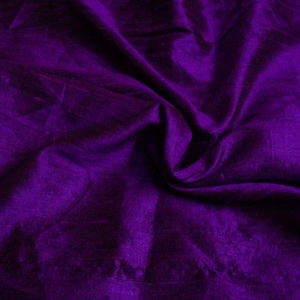 Purple/ Violet Dupioni Silk Fabric by the Yard Pure Luxury Raw Silk for DIY Sewing, Wedding Gowns, Bridesmaid Dresses, Curtains, Upholstery