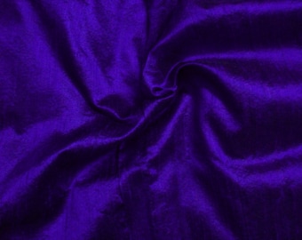 Indigo Dupioni Silk Fabric by the Yard Pure Luxury Raw Silk for DIY Sewing, Wedding Gowns, Bridesmaid Dresses, Curtains, Upholstery, Pillows