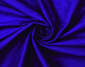 Royal Blue Dupioni Silk Fabric by the Yard Pure Luxury Raw Silk for DIY Sewing, Wedding Gowns, Bridesmaid Dresses, Curtains, Upholstery