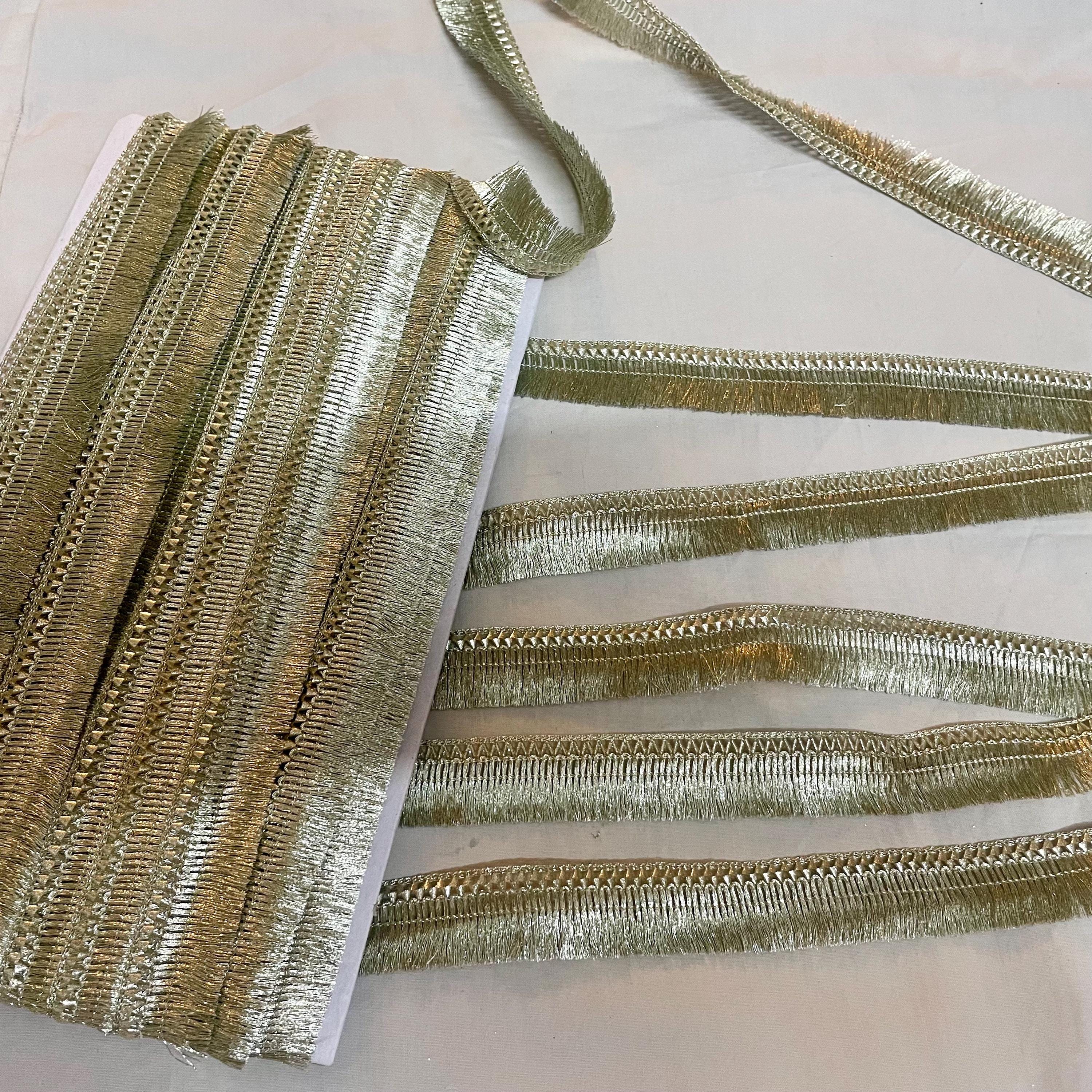 Light gold 9 yards  1”/3 cms  Fringe Trim Brush Eyelash DIY Fringe Laces Decorative Drapery Upholstery Cushion Tape Home Decor Sewing