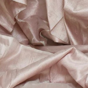 One yard of champagne pink 100 percent pure dupioni silk/ raw silk fabric /Silk fabric by the fabric image 4