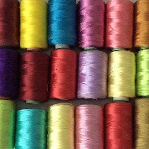 Art Silk Thread, 20 Spools Wholesale Indian Silk Thread, Art Silk Thread, Hand And Machine Embroidery Thread