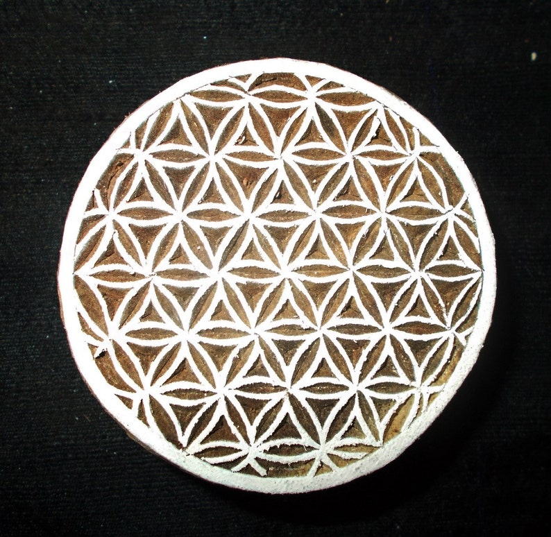 Circle Mandala Indian block printing stamps/ wooden block for printing/ paper and fabric printing stamp image 2