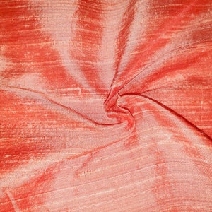 Salmon  Dupioni Silk Fabric by the Yard Pure Raw Silk for DIY Sewing, Wedding Gowns, Bridesmaid Dresses, Curtains, Upholstery, Pillows