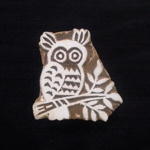 Owl Bird Design Indian block printing stamps/wooden block for printing/ paper and fabric printing stamp