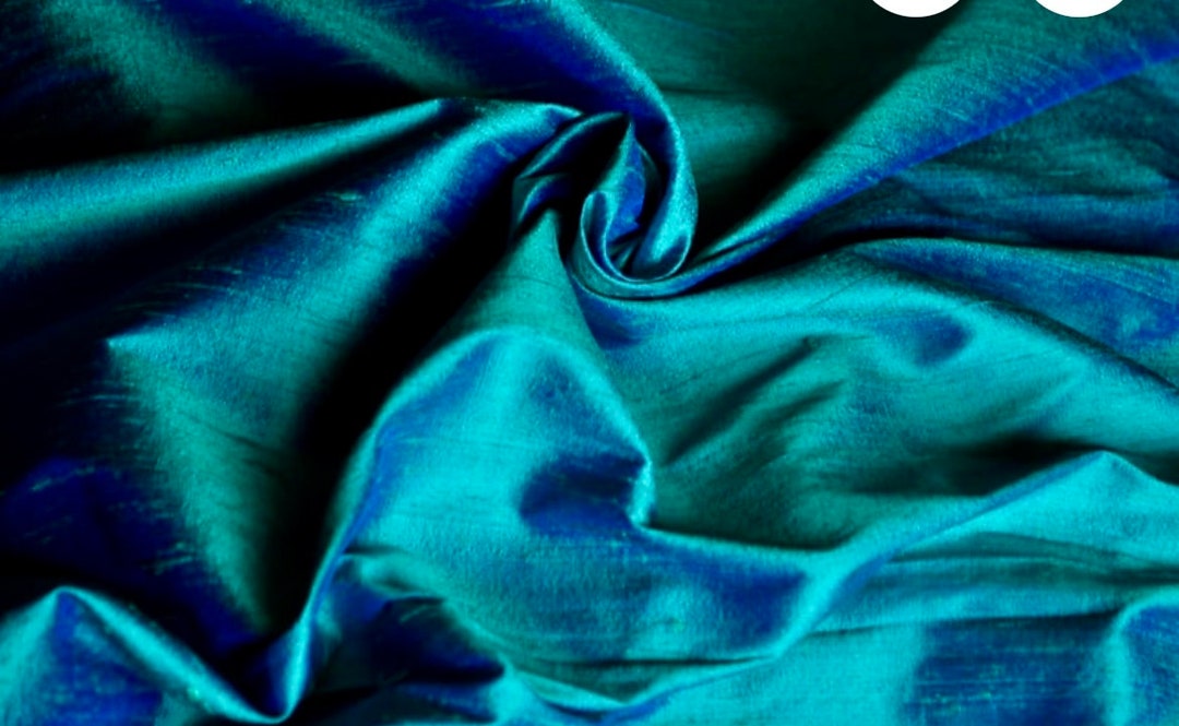 Fabric Mart Direct Peacock Blueish Green Faux Silk Fabric By The Yard, 42  inches or 107 cm width, 1 Yard Blue Silk Fabric, Slubeed Faux Silk, Bridal  Dress Silk Fabric, Wholesale Art