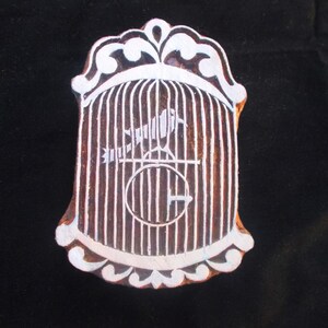 Bird in a Cage Design hand carved Indian block printing stamp/Tjaps/textile pottery stamp/wooden block for printing on paper fabric