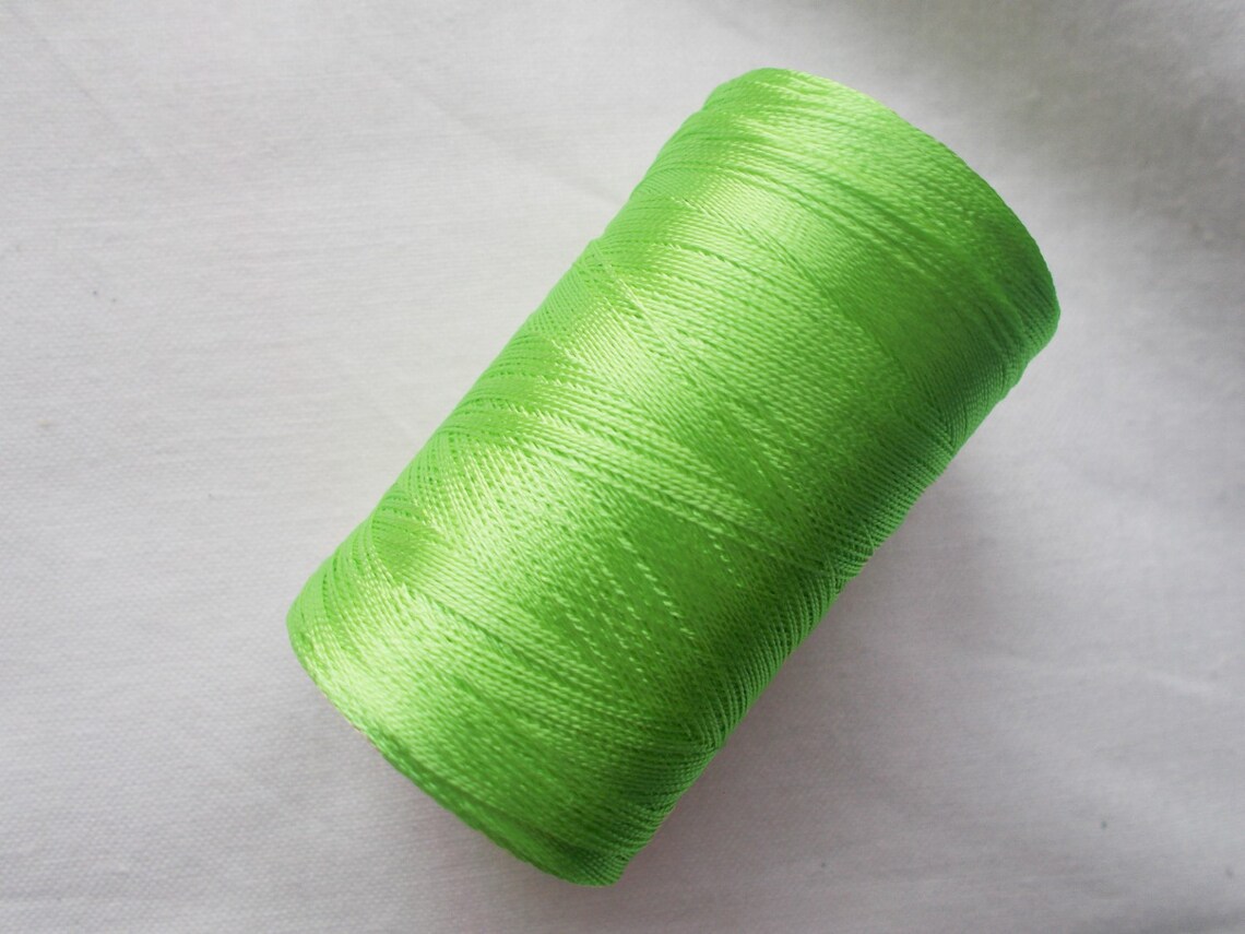 Lime Green Silk Thread Art Silk Thread Hand And Machine Etsy