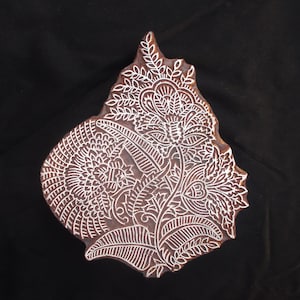 Big flower plant pottery stamp/ hand carved Indian block printing stamps/wooden block for printing/ tjaps/paper and fabric printing stamp