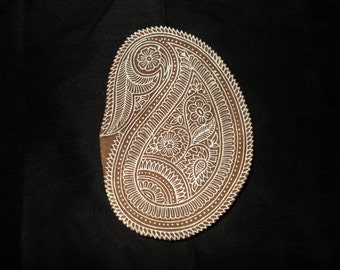 Carimbo de cerâmica com motivo Paisley/carimbos de impressão em bloco indiano esculpidos à mão/tjaps/bloco de madeira para impressão/carimbo de impressão em papel e tecido
