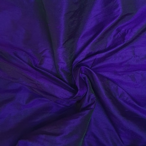 Indigo/ Purple Dupioni Silk Fabric by the Yard Pure Luxury Raw Silk for DIY Sewing, Wedding Gowns, Bridesmaid Dresses, Curtains, Upholstery