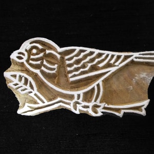 Indischer handgeschnitzter Vogel Design Stempel/Holzblock für den Druck auf Papier und Stoff