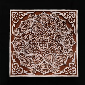 Tjap/Square Mandala Indian block printing stamps/ wooden block for printing/ paper and fabric printing stamp