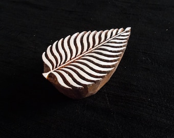 Indiase blokdrukstempels met bladmotief/houten blok voor afdrukken/papier- en stoffendrukstempel