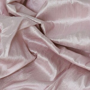 One yard of champagne pink 100 percent pure dupioni silk/ raw silk fabric /Silk fabric by the fabric image 3