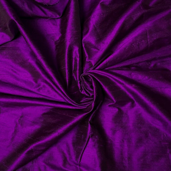 One yard of 100 percent pure dupioni silk/raw silk dupioni in purple violet