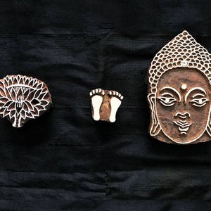 Bargain Lord Buddha Theme Set/ sacred/ nirvana/ Indian block printing stamp/ tjap/ wooden block for printing/ paper fabric printing stamp