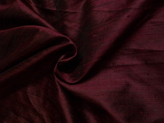 Maroon Dupioni Silk Fabric by the Yard Pure Luxury Raw Silk for DIY Sewing, Wedding Gowns, Bridesmaid Dresses, Curtains, Upholstery, Pillows