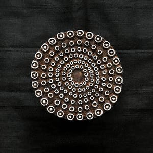 Punteggiato cerchio mandala francobolli di stampa a blocchi indiani/blocco di legno per la stampa/timbro di stampa su carta e tessuto