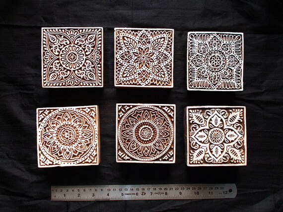 木版　ブロックプリント　インド　手彫り　アジア　2コセット　中川政七商店好きにも 木版 ブロックプリント トカゲ インド ネパール 手彫り 中川政七商店