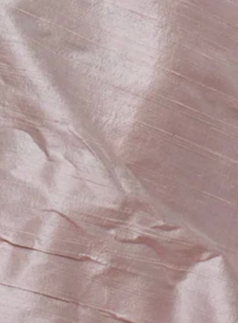 One yard of champagne pink 100 percent pure dupioni silk/ raw silk fabric /Silk fabric by the fabric image 2