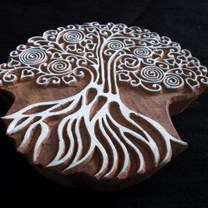 Tree of Life Indian block printing stamp/tjap/wooden block for printing/ paper and fabric printing stamp