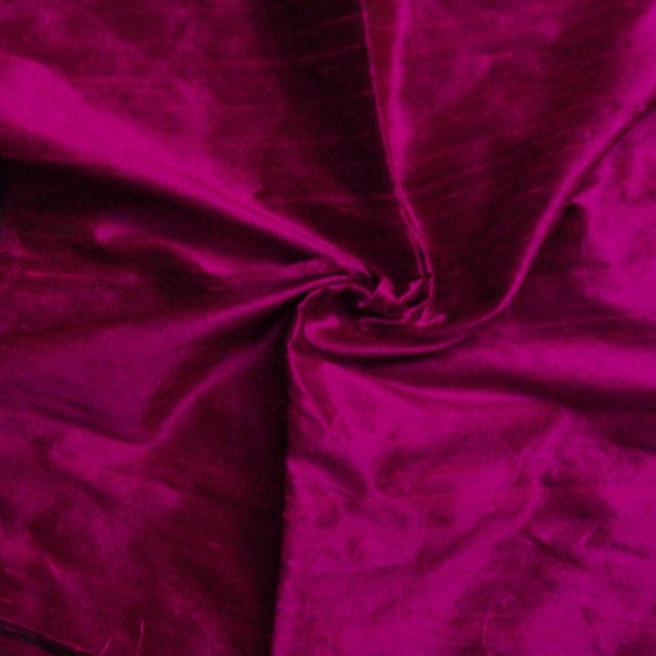 One yard of Magenta 100 percent pure dupioni silk