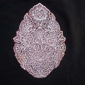Intricate flower Design pottery stamp/hand carved Indian block printing stamps/wooden block for printing/ paper and fabric printing stamp