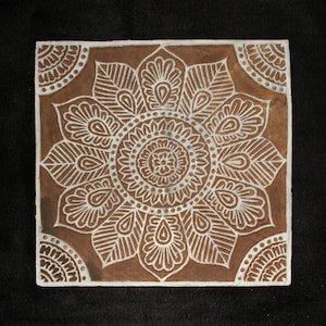 Square Mandala Indian block printing stamps/hand carved wooden block for printing/tjaps/ paper and fabric printing stamp