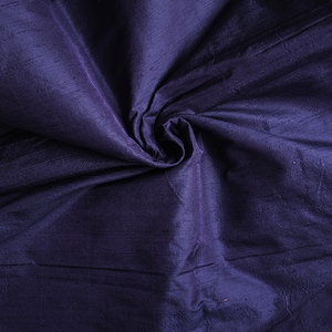 Ink blue Dupioni Silk Fabric by the Yard Pure Luxury Raw Silk for DIY Sewing, Wedding Gowns, Bridesmaid Dresses, Curtains, Upholstery pillow