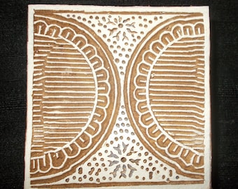 Square Indian block printing stamps/ wooden block for printing/ paper and fabric printing stamp