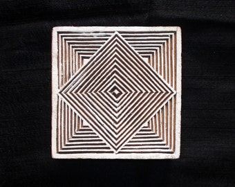 Sellos de impresión en bloque indios cuadrados/sellos de cerámica textil/tjap/bloque de madera tallado a mano para impresión/sellos de impresión en papel y tela
