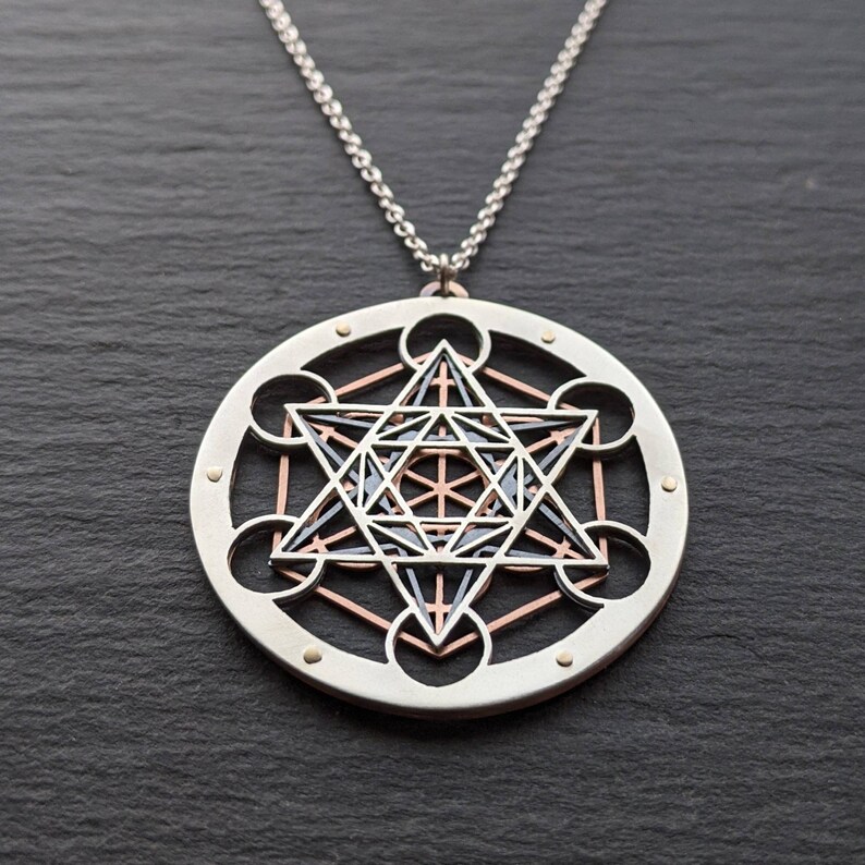 Metatron's Cube Pendant Triple Layer Sterling Silver Etsy