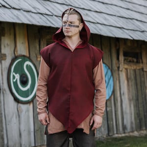 Handmade Linen Executioner Hooded Cloak, Medieval Ranger Cape, LARP Cosplay Outfit, Halloween Costume