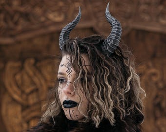 Cuernos del Festival del Diablo, accesorio para cosplay, cuernos de dragón de fantasía impresos en 3D, corona de astas, atuendo para eventos LARP.