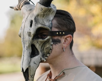 Máscara de calavera de ciervo, disfraz de wendigo, accesorio de cabeza de asta, feria renacentista