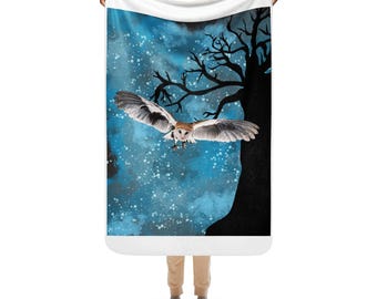Snowy Owl Sherpa Blanket