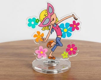 Podstawka akrylowa Lizzie McGuire, edycja limitowana rocznicowa, dekoracja biurka Lizzie McGuire, obrotowa podstawka akrylowa o średnicy 10 cm