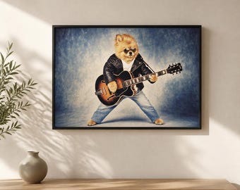 George Michael Pomeranian Printable Wall Art | Music-Inspired Dog Portrait | Digital Download