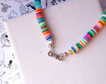 Silver Colorful OMG Necklace