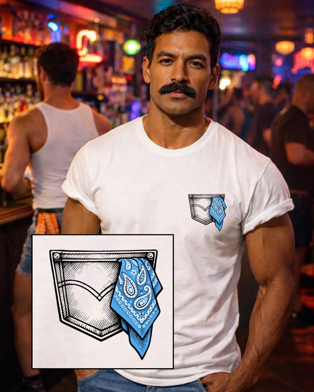 Light Blue Hanky Code Gay Lapel Logo Short Sleeve T-shirt - Etsy