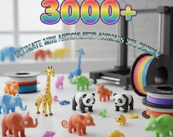 Pakiet ponad 3000 miniaturowych, elastycznych zwierząt STL – pliki do druku 3D, elastyczne zwierzęta i elastyczne smoki STL Smoki, węże, zwierzęta i zwierzaki biurowe
