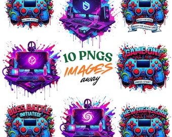 Pakiet clipartów dla graczy PNG – grafika kontrolera do gier, do użytku komercyjnego